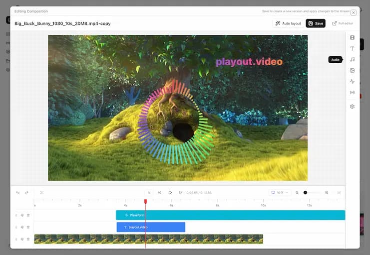 Overlay editor interface with live preview